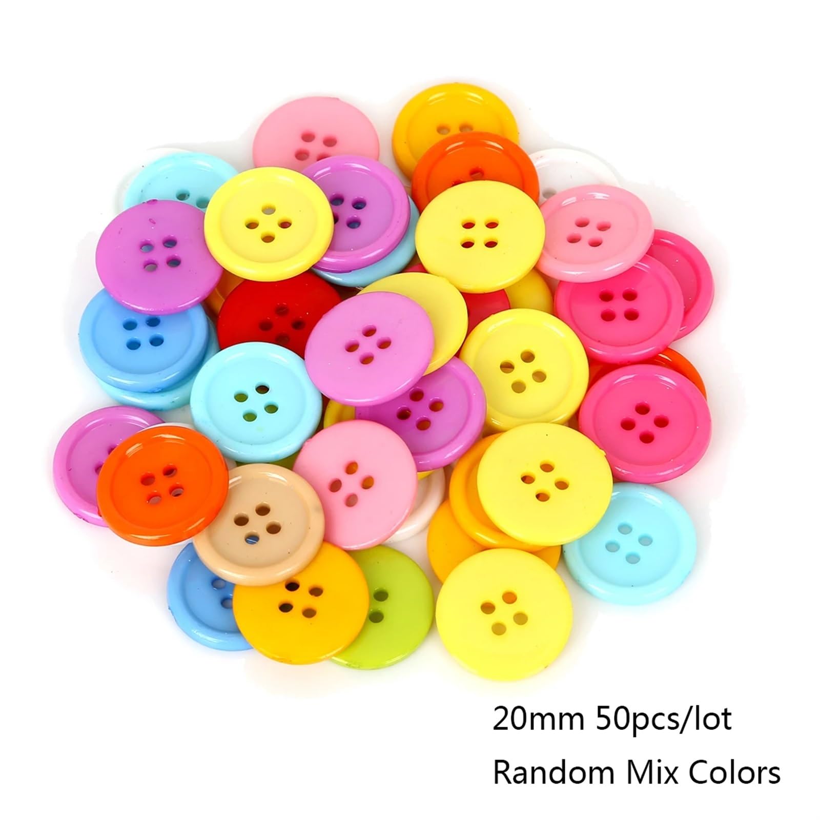 guziki, Zestaw guzików z żywicy, 700 sztuk, różne rozmiary(20mm 50pcs)