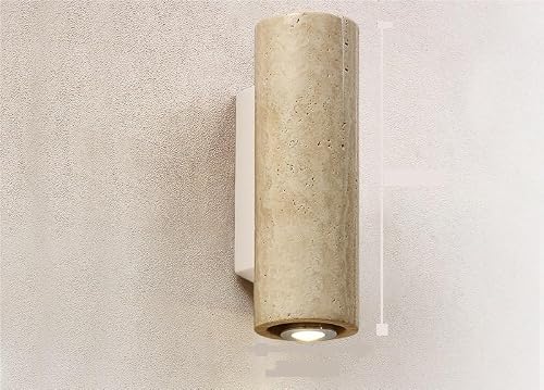 Tonfon One Color Wabi-Sabi Natural Stone Wall Sconce Home Decoration Wall Lamp Downlight Nordic Travertine Wall Mounted Lamp For Bedroom Living Room Study Room Dining Room Hallway Stairs Hall Restaurant(16Cm)