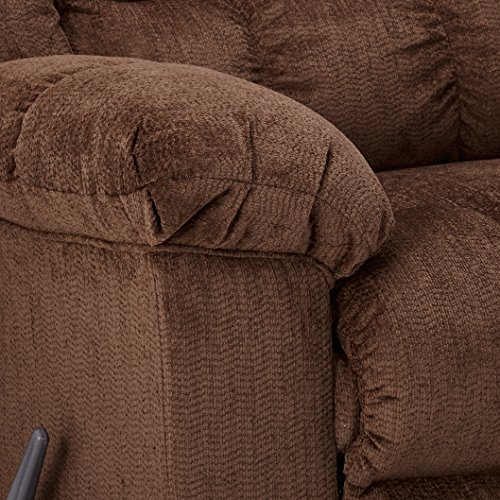 Signature Design By Ashley Ludden Ultra Plush Manual Rocker Recliner With Tufted Back, Dark Brown #TOP3