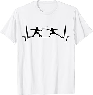 Escrimeur Jeu d'escrime Fencer sportive cardiogram Escrime T-Shirt