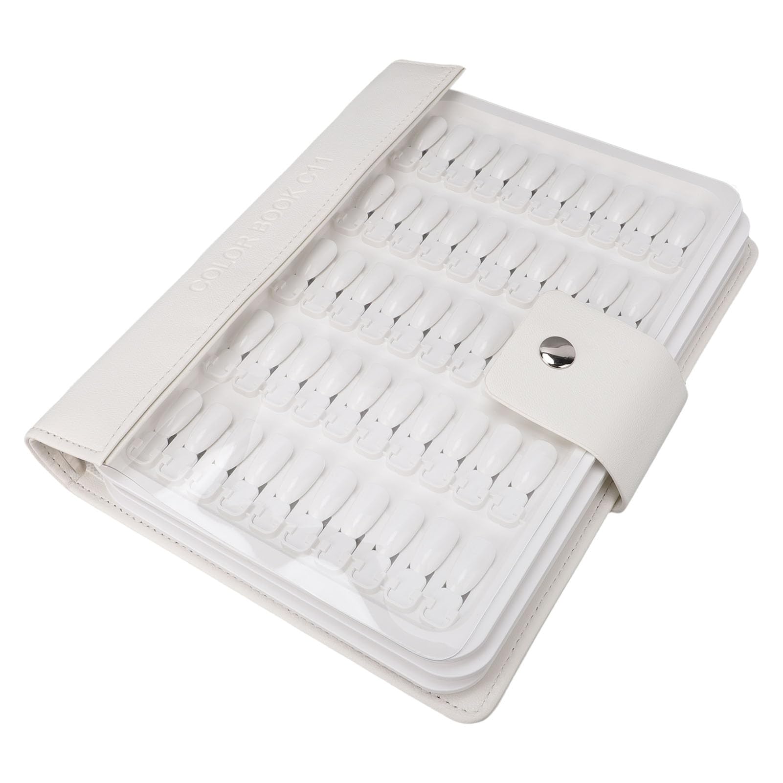 ZJchao Livre D'affichage de Couleurs D'ongles de 150 Couleurs, Support D'échantillon D'ongles en Plastique avec Faux Conseils Blancs et Couverture en Cuir PU ABS renforcé, pour les