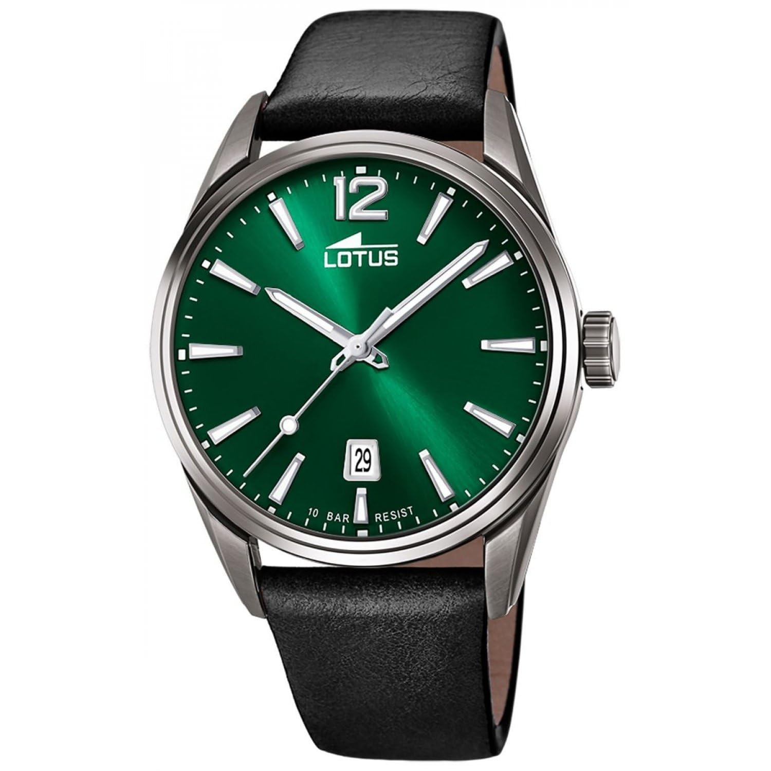 LOTUS Orologio Uomo Analogico in Acciaio Inossidabile e Pelle Nero