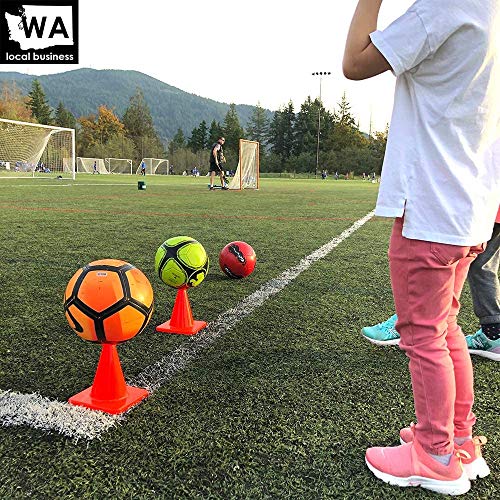Heavy & Tough 6" Cones - Won't Fly Away In Wind Or Crack/Break - Lvl10 Pro Training Cones - 8 Cones - Blue #TOP4