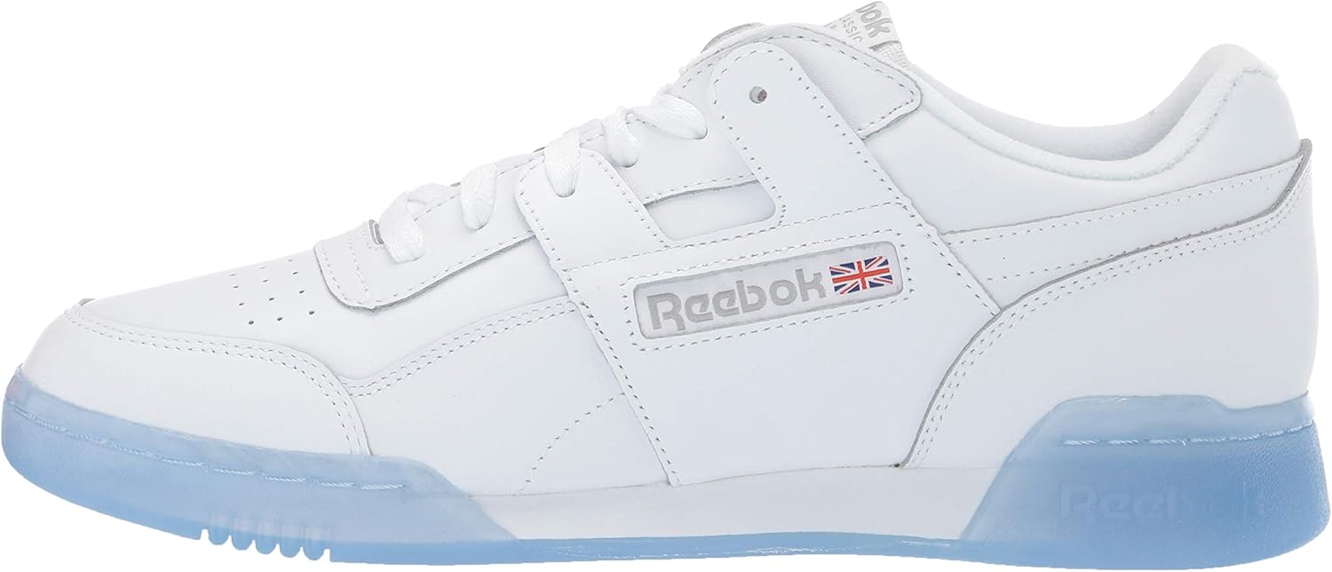Reebok Men's Workout Plus Shoes, White/Carbon/Blue, 10.5 M US