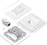 deleyCON 1x Presa di Rete CAT8 da Incasso con RJ45 Keystone - 40 Gbps, STP Schermata - Presa Dati per Cavo Patch, Cavi di Rete, Cavi Ethernet da Installazione, Gigabit LAN - Bianco - 7