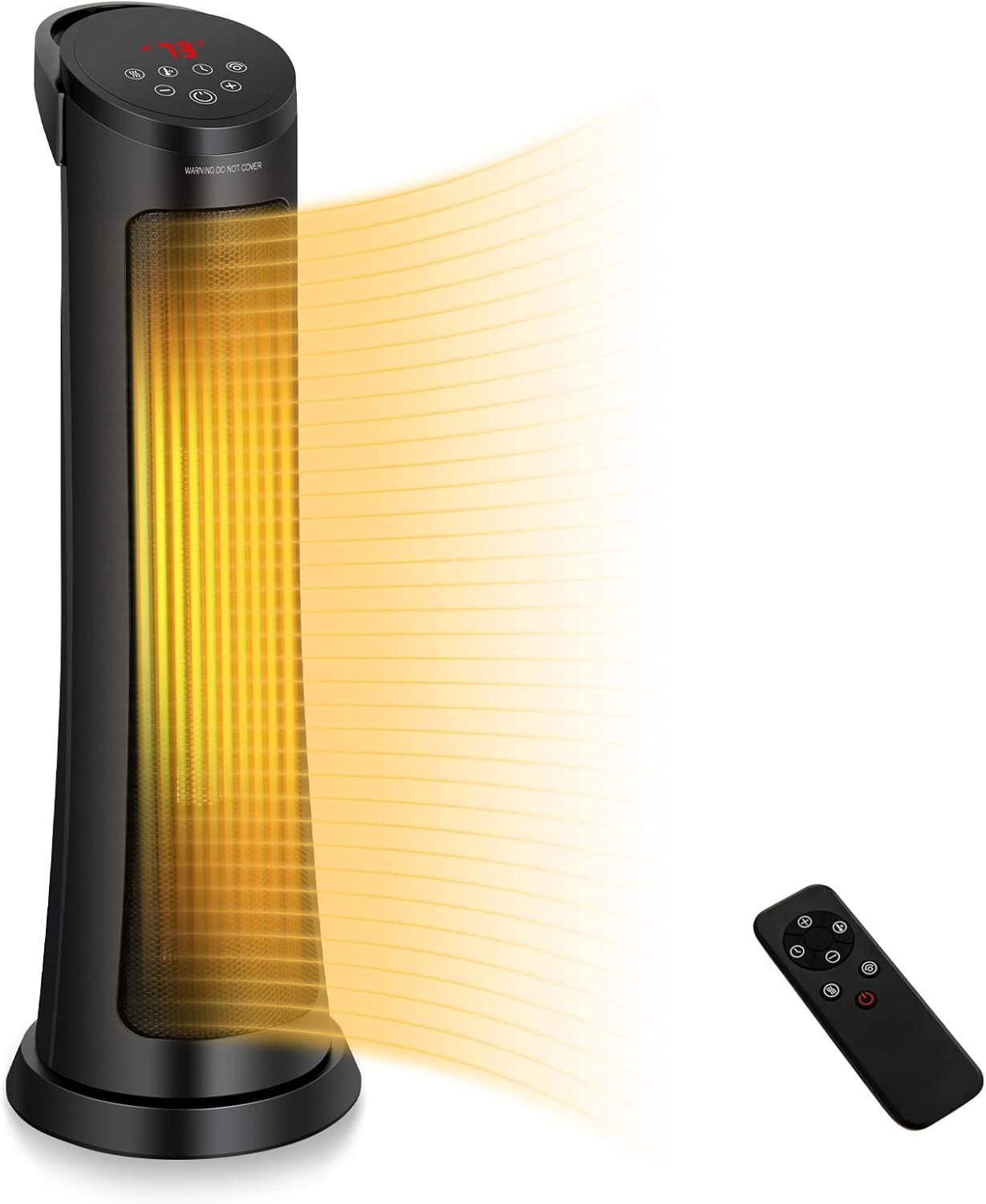 PETSITE Space Heater, 1500W PTC Ceramic Portable Electric Heater with Thermostat, 3 Modes and 24H Timer, Remote Control, Overheating & Tip-Over Protection