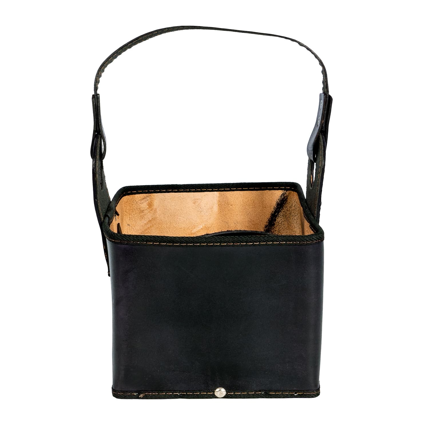 Porta Termo Cuadrado Mate Yerba Azucar Cartera Bolso Matero Picnic Eco Cuero (negro)