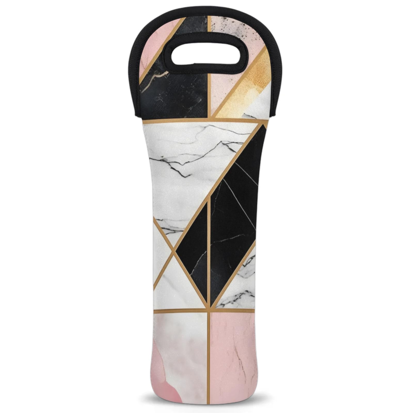 Neoprene Wine Tote Carrier Bag for Wine,Water, Champagne, Beer, Baby Bottles 15.6 x 5.1 Inches, Protective Wine Bag,Geometric Texture