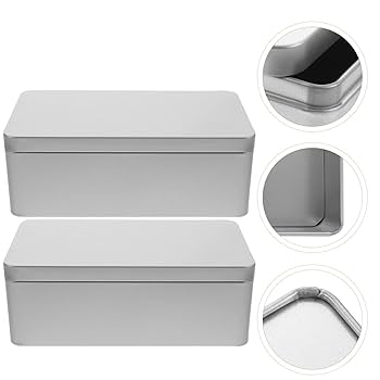 Amazon.co.jp: Frcolor ブリキ缶 収納缶 大 長方形 コンテナ