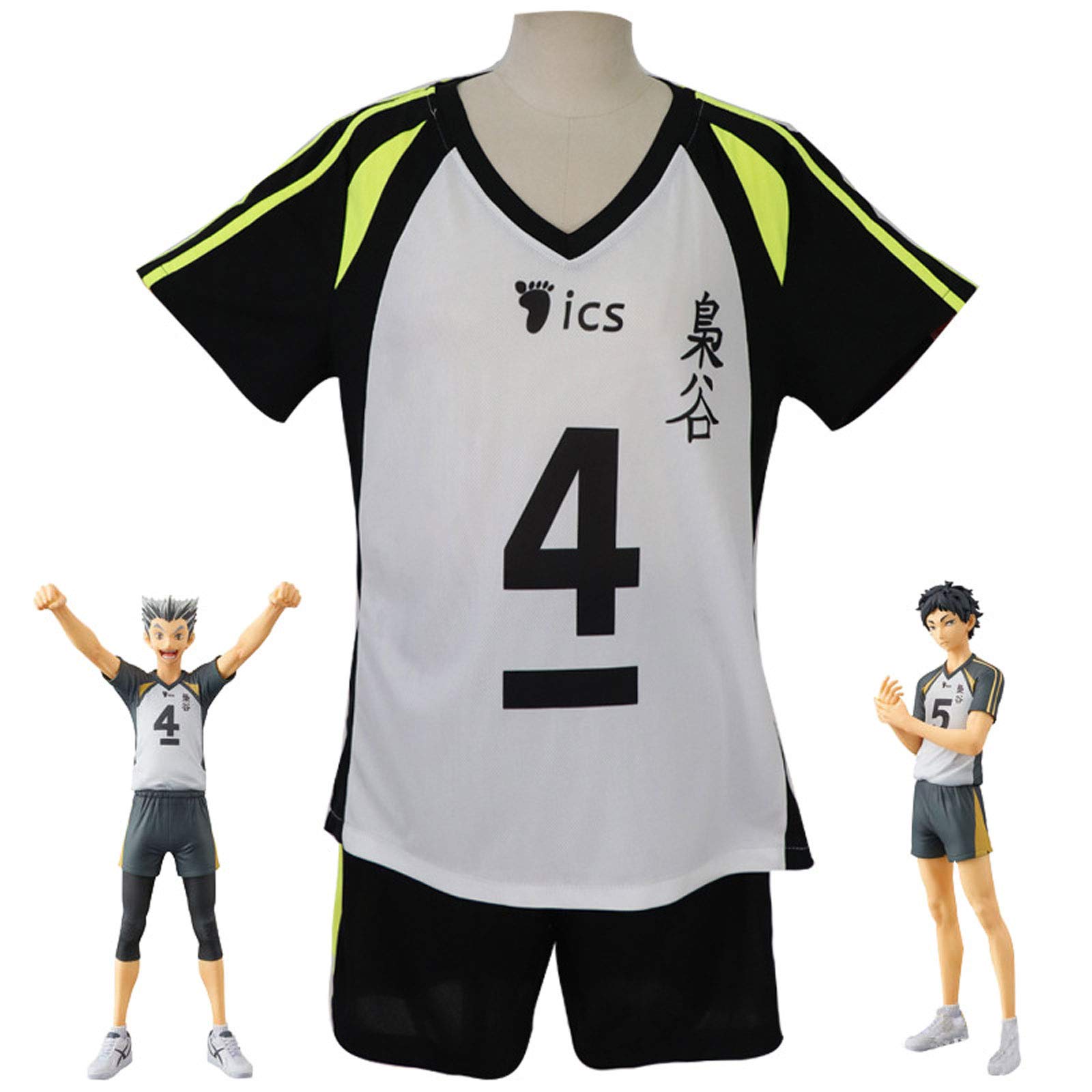 Bocguy Haikyuu Cosplay, Karasuno jersey, anime-cosplay heren, anime-kostuum, Haikyuu volleybal jersey, Karasuno uniform shirt en shorts Shouyou Hinata-kostuum voor cosplayshow, Halloween, carnaval, L