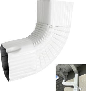 3x4  Downspout Gutter Elbow Style B, 90 Degree Side Elbow Connector, Easy to Install for Home Roofing Drainage White