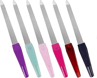 Nail File, Nail Filers for Women, Nail Files for Natural Nails Made of Stainless Steel(6 Pcs)