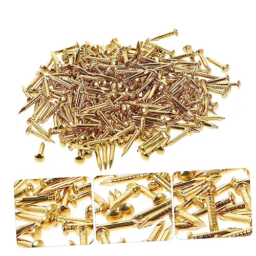 200 clavos de latón con cabeza redonda para bisagra de muebles y fijación de caja de madera miniatura 7