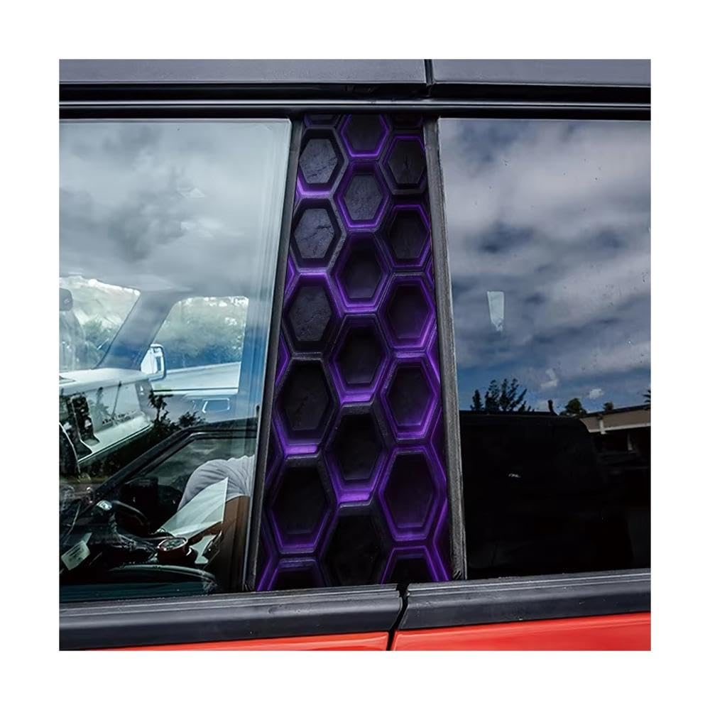 Bertdcx One Color Car Center Pillar Window Hexagon Glossy Protective Polyethylene Film Auto Parts