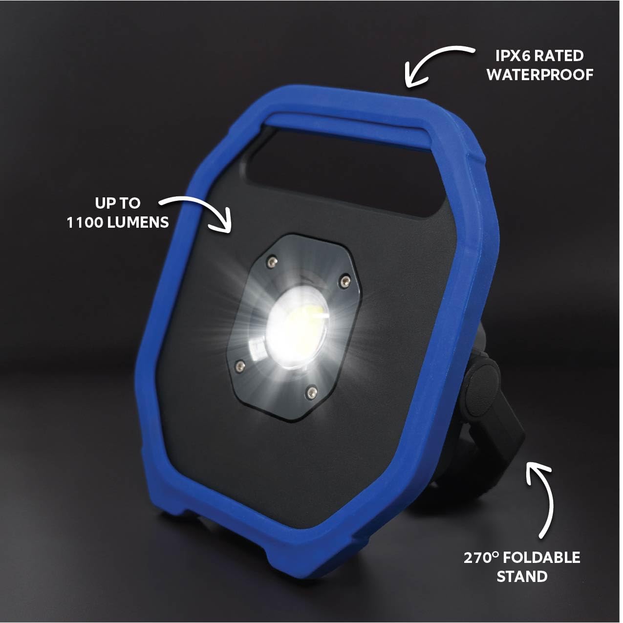 Rechargeable Magnetic Flood 1100 Lumen Light, Blue - Image 3