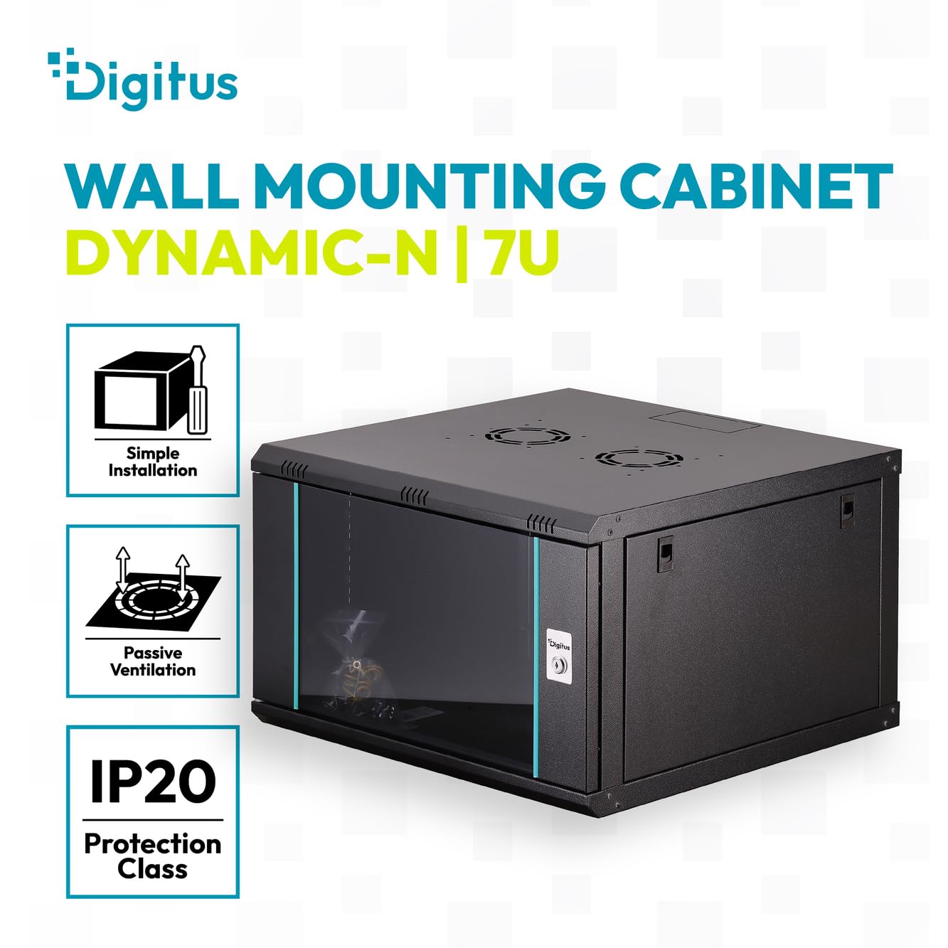 Digitus Wandgeh?use Dynamic 7he 600x600mm Schwarz (dN-37103)