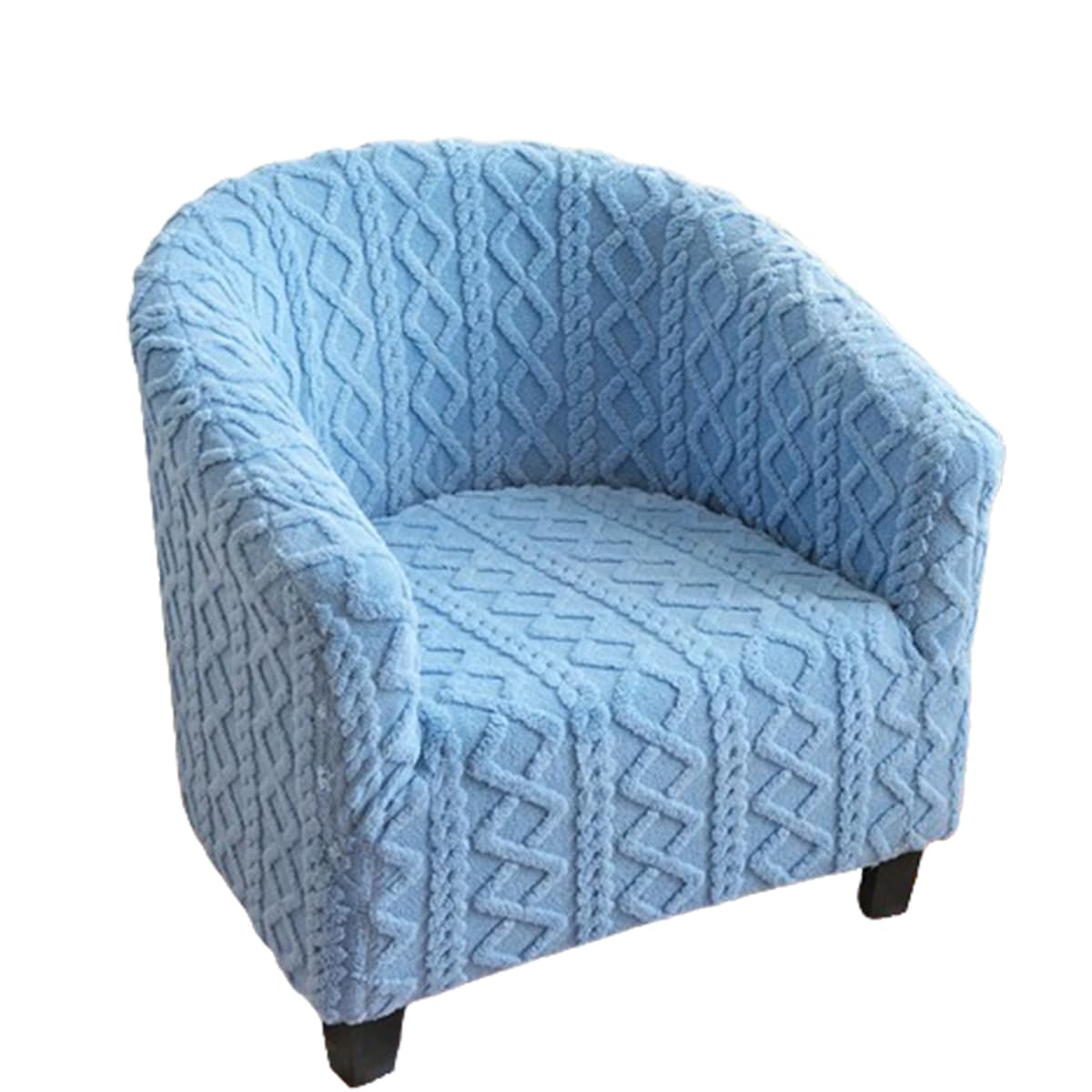 Surwin Velvet Tub Chair Covers, Solid Colour Armchair Cover Jacquard Stretch Furniture Protector, Solid Colour 650g Thickened Bucket Chair Slipcover for Bar & Home Office
