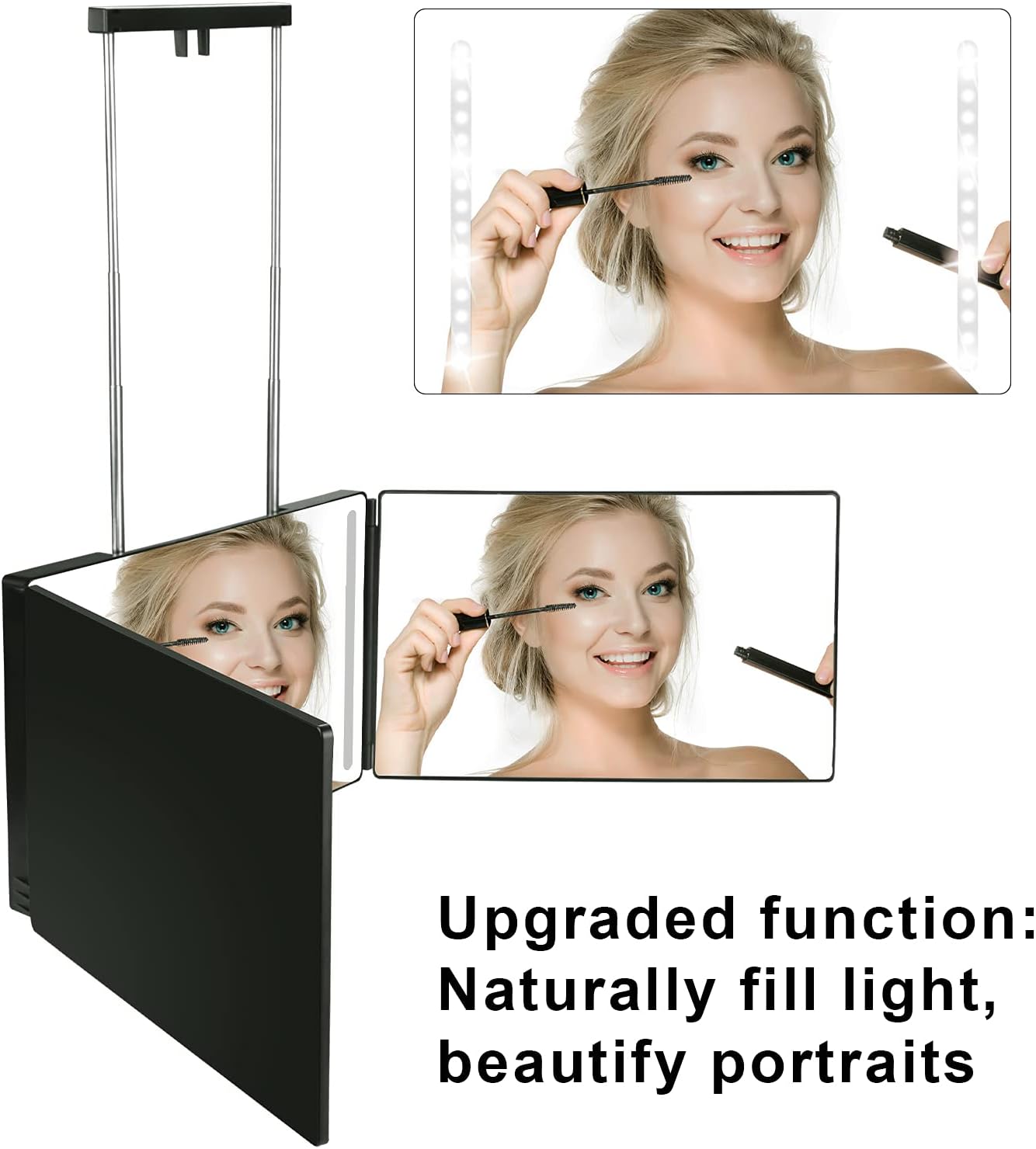 3 Way Mirror 360°Self Cut Led Mirror Trifold Mirror for Self Hair