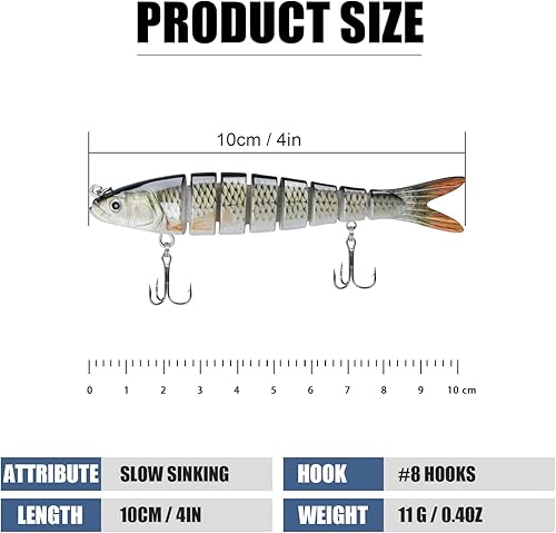 Miniatura 2 de TRUSCEND Easy Catch SwimMax with BKK Hooks, Magic Noisy Wiggling and Vibrating Actions for More Bites, Lifelike Fishing Lures for Bass Trout Walleye