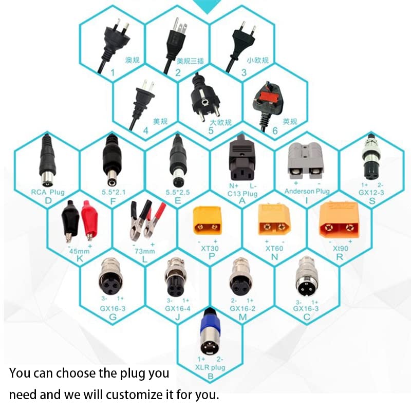 72V 10A Charger 20S 84V 10A li ion Charger 87.6V 24S 10A lifepo4 Charger for lithium ion LTO battery charger lead acid battery (Color : 20S 84v lithium)