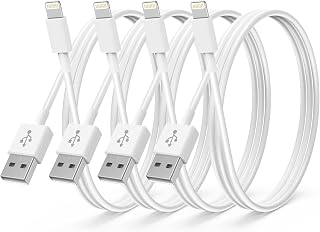 CyvenSmart 4Pack Apple MFi Certified iPhone Charger 2M,iPhone Lightning to USB A Cable 2 Meters,Fast Charging Lead for 12 SE 2020 11 Xs Max XR X 8 Plus 7 6 5s iPad Pro, White