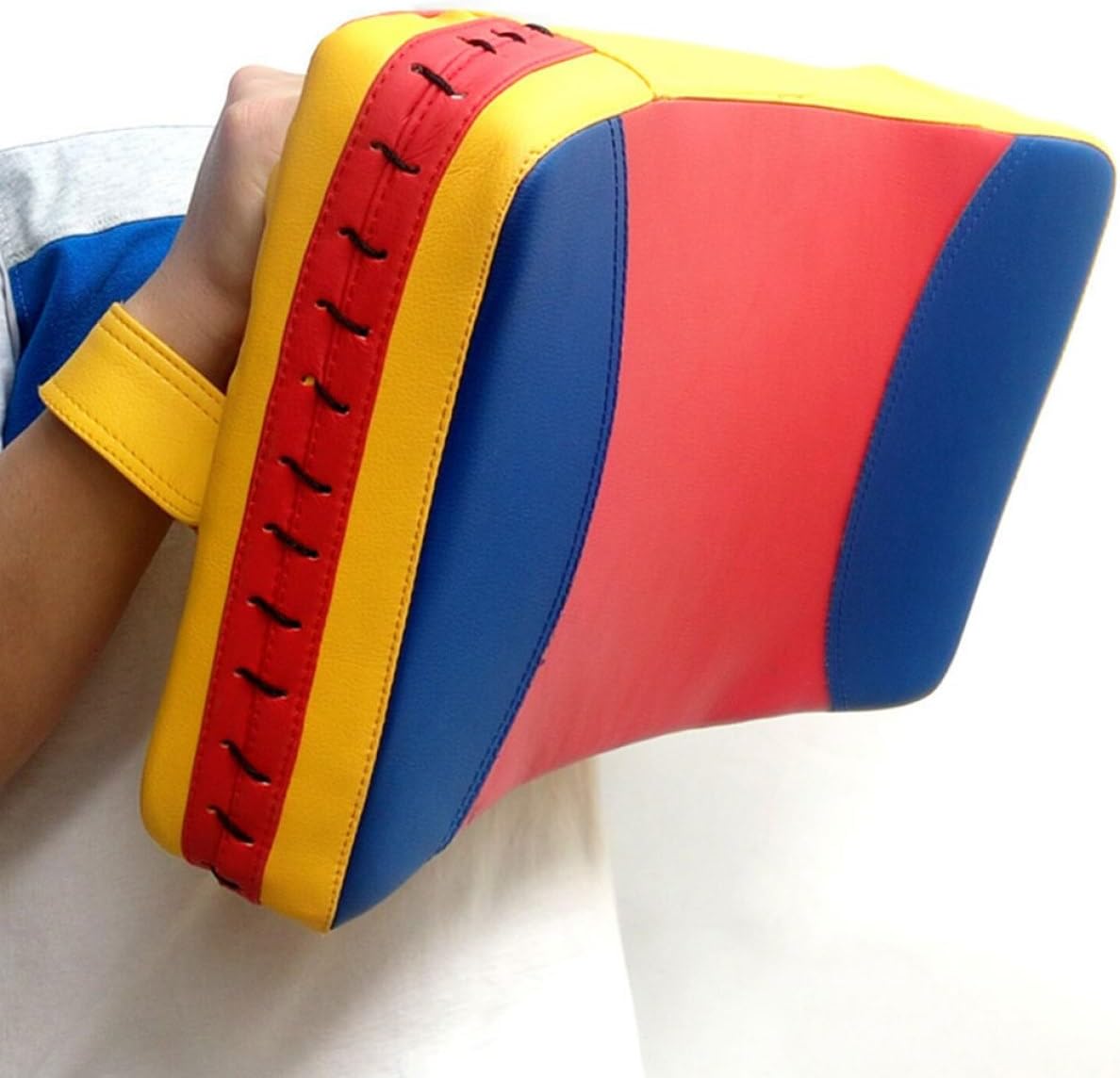 Kickboxing Kick Pad and Taekwondo Kick Shield, Large Arc-Shaped Body Paddle with Triple Color, Sturdy Training Equipment for Martial Arts Sparring and Karate Practice