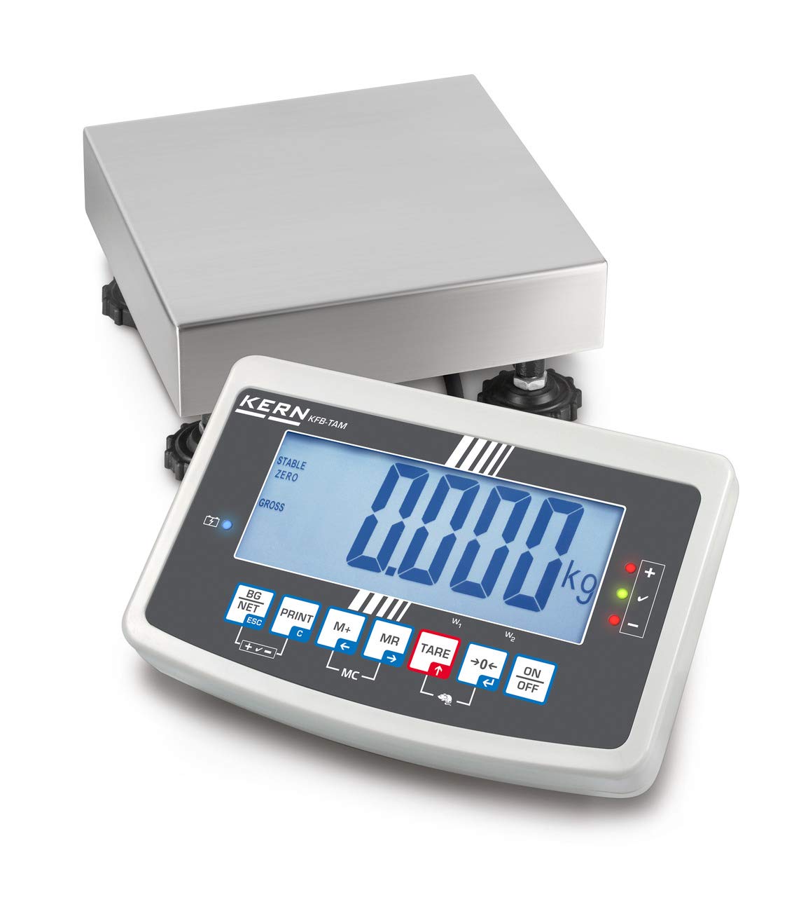 Kern IFB 60K-3L - Báscula industrial (plataforma robusta, rango de pesaje: 60 kg, legibilidad [d]: 2 g, reproducción: 2 g, lineal: 8 g, placa de pesaje: 500 x 400 x 137 mm, acero inoxidable)