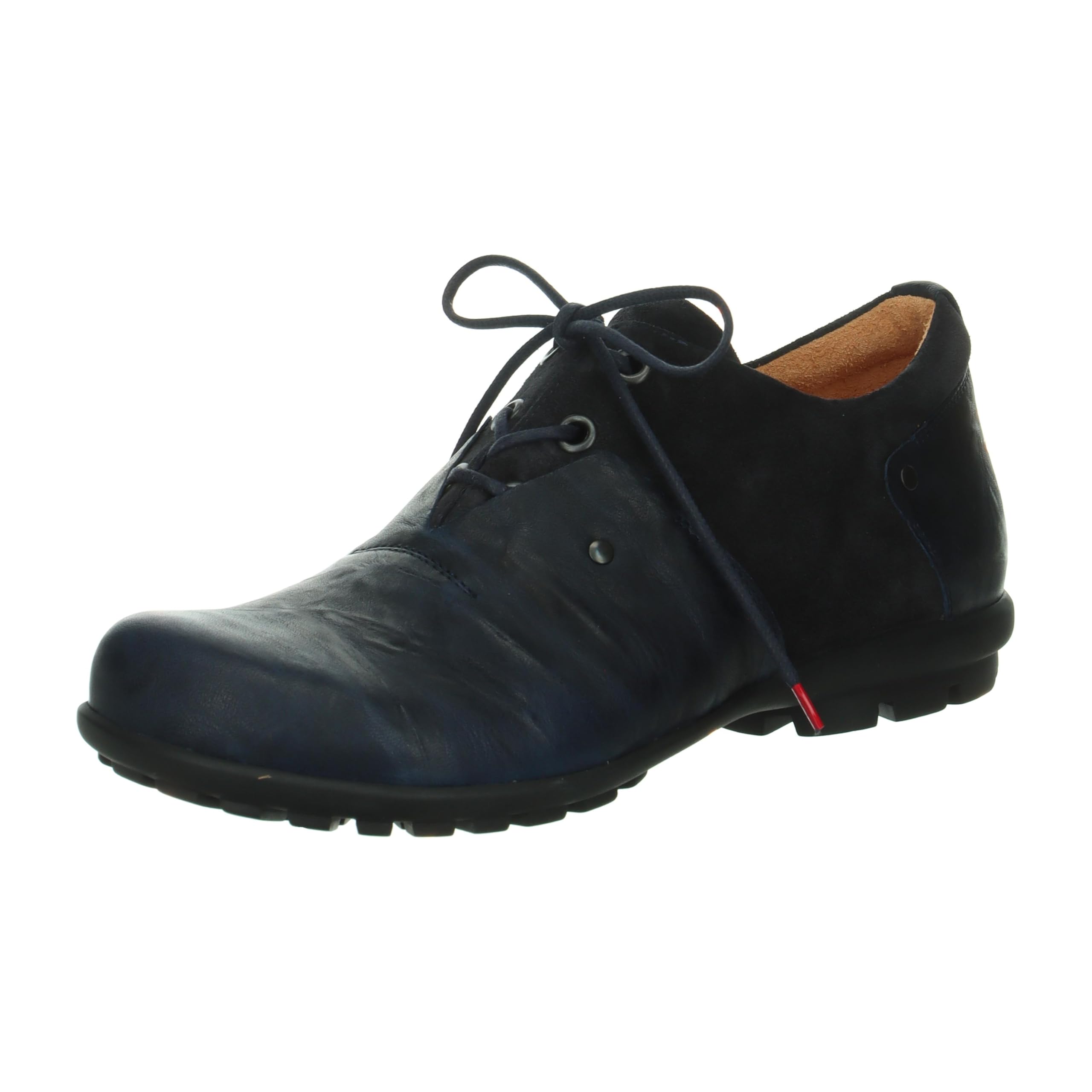 Think! Men's Kong Chrome-Free Tanned Sustainable Interchangeable Footbed Lace-Up Shoes, 8060 Navy Estate, 41.5 EU