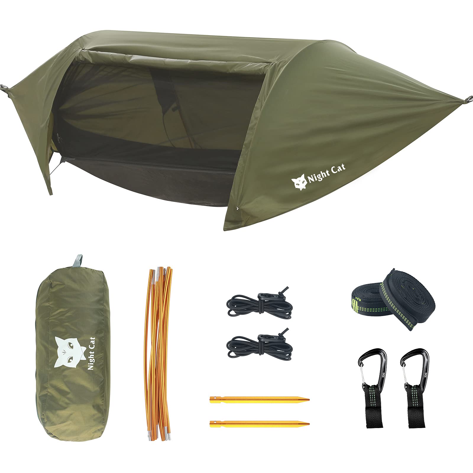 Night CatHängematte Zelt mit Moskitonetz wasserdichte Regenfliege Für 1 Person Wandern Camping im Garten Hinterhof Wilde