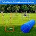 G TALECO GEAR Agility Set Hunde, 7-teiliges Set Agility Ausrüstung für Hunde, Agility Set mit 180CM Hundetunnel, Einstellbar Springring, 3 Einstellbar Hürdenstange, 8 Slalomstangen