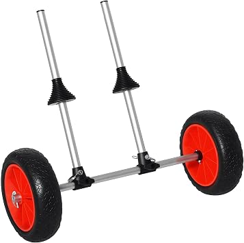 Soozier Kayak Cart, Trolley Trailer Kayak Wheels with Strong Aluminum Frame, Adjustable Width Crossbar, Large Tires