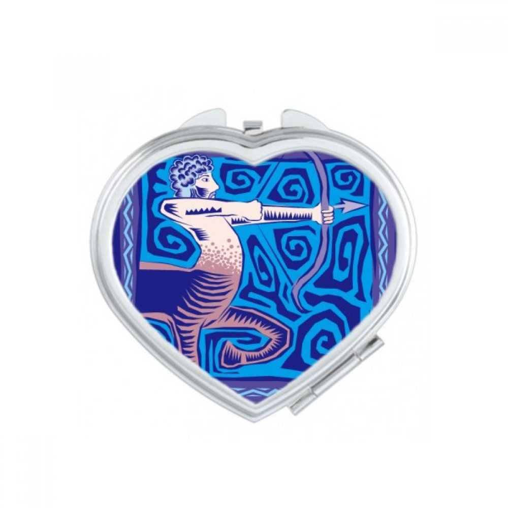 Miroir de poche Sagittaire portable et mignon en forme de cœur