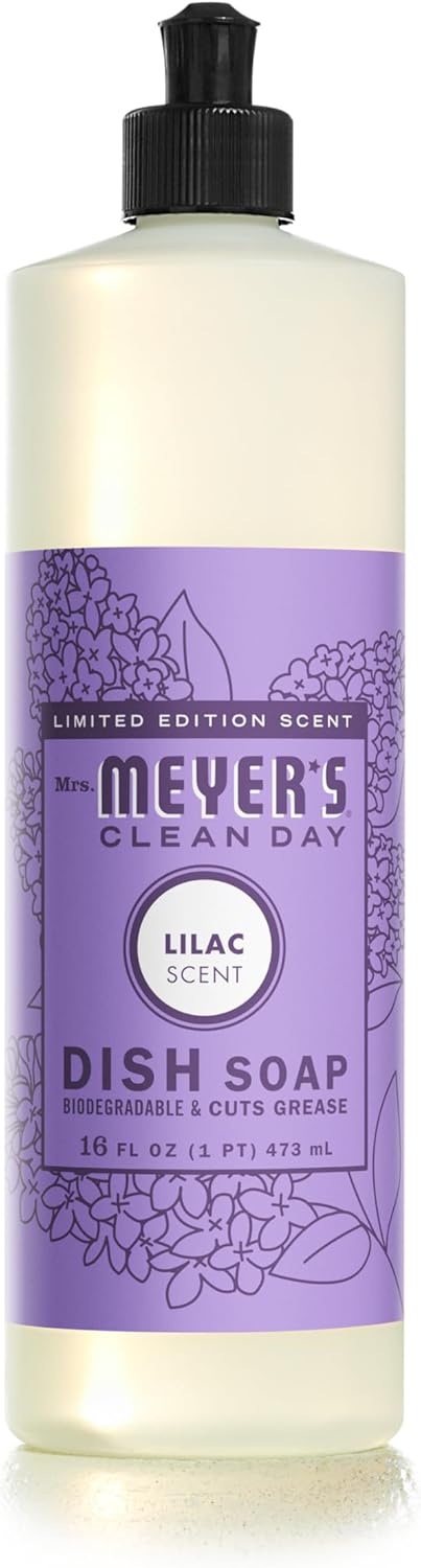 mrs. meyer's clean day liquid dish soap, biodegradable formula, lilac, 16 fl. oz 16 fl oz (pack of 1) lilac