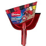 O-Cedar Sweep Broom with Step-On Dustpan | Remove 99% with One Sweep | Lightweight Quiet Cleaning Tool | Ideal for Pet Owners