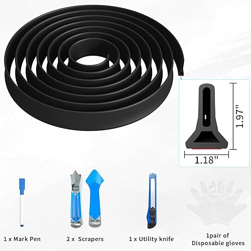 Miniatura 2 de Barrera de agua plegable de 3, 5, 6, 8 y 10 pies, barrera Watei para ducha y tapón de agua que mantiene el agua dentro del umbral de agua para