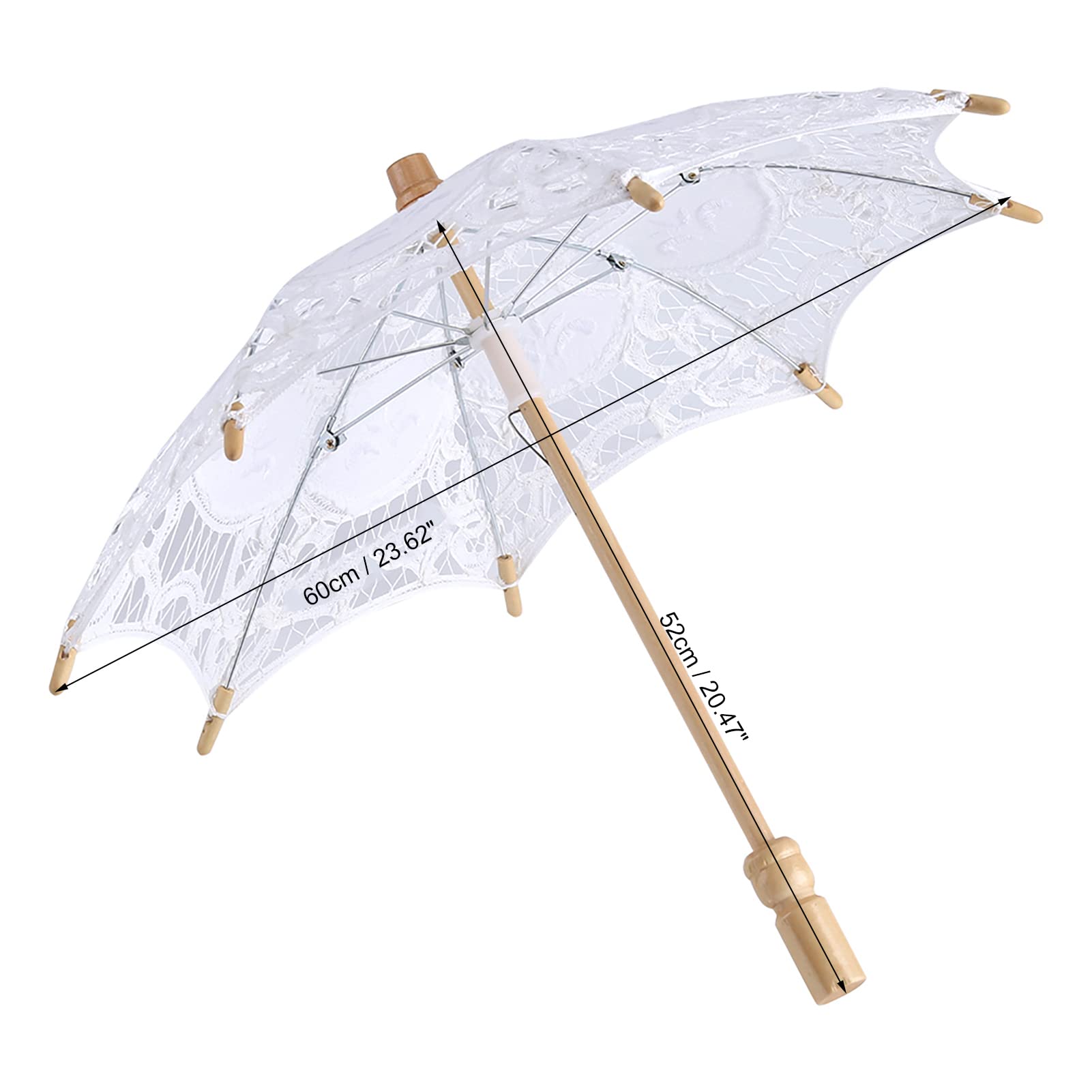 Parasol en dentelle blanche, Lady Wedding Lace Umbrella pour femme Décoration de mariage Accessoires photo