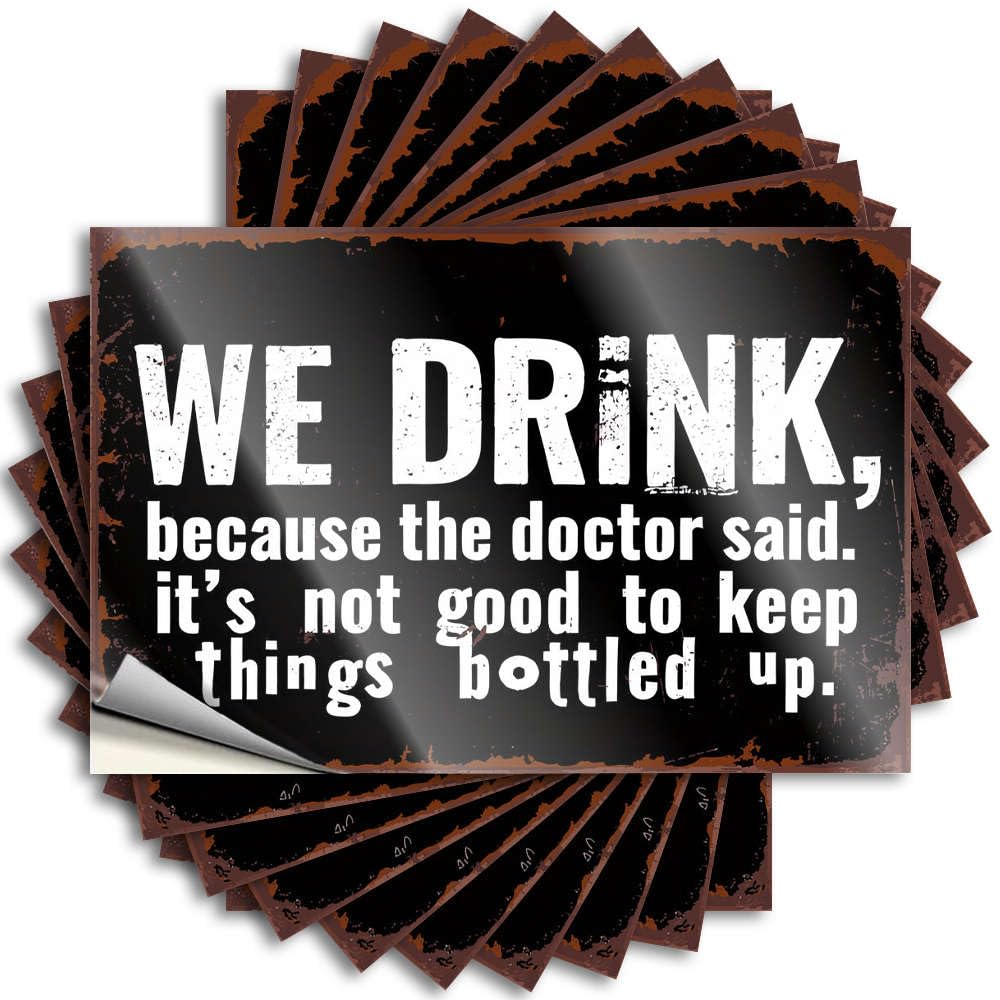 Fzfn Colour Summer Decal Aesthetic Decals, Stuff For Room Cute Pattern Design For Mom Notebook | Water Removable Vinyl We Drink Because The Doctor Said(6X9cm)