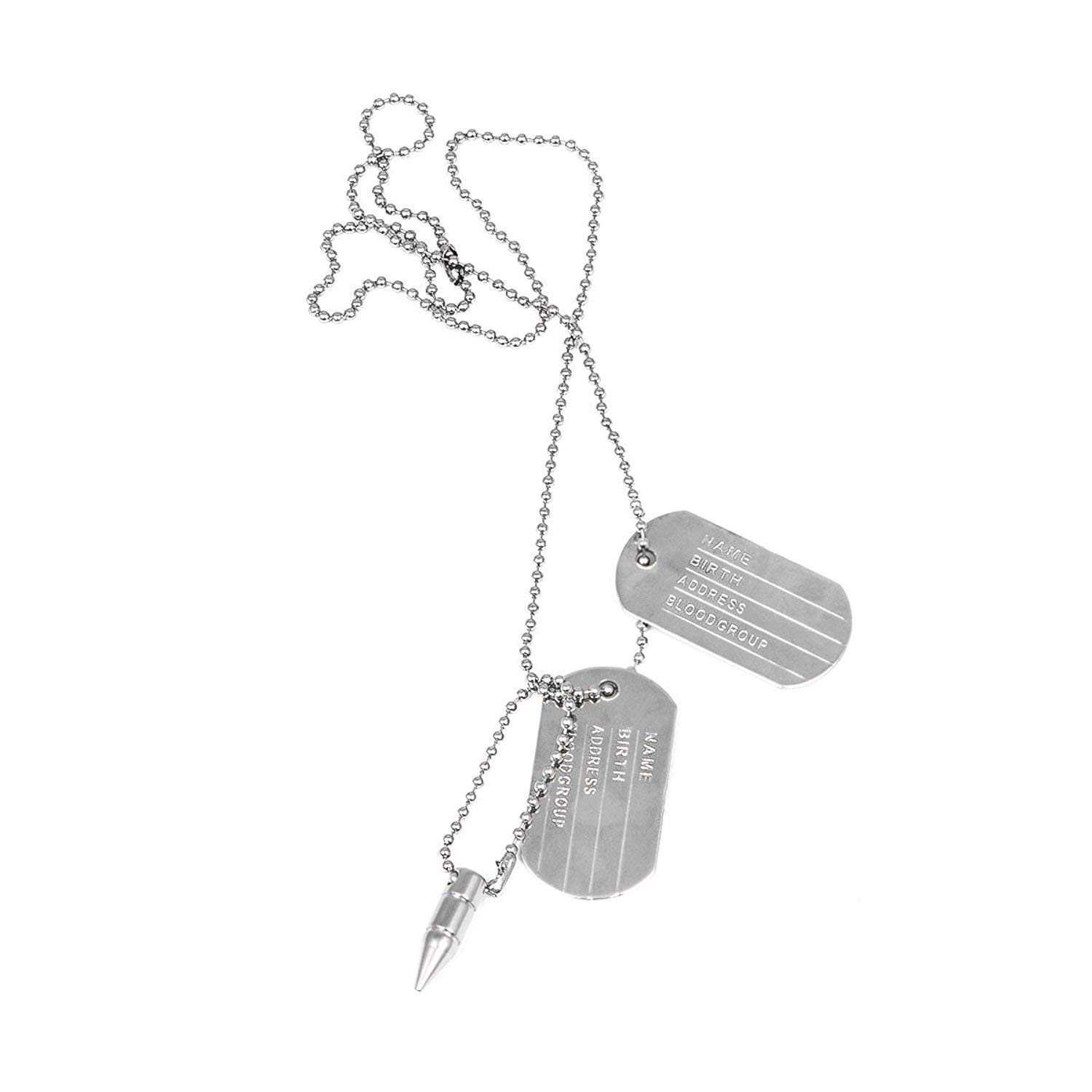 Morningvale Unique Fashion Necklace Trending Army Dog Tag Pendant Chain Locket For Mens & Boys (Silver) (B08RRWRB4S) Amazon Price History, Amazon Price Tracker