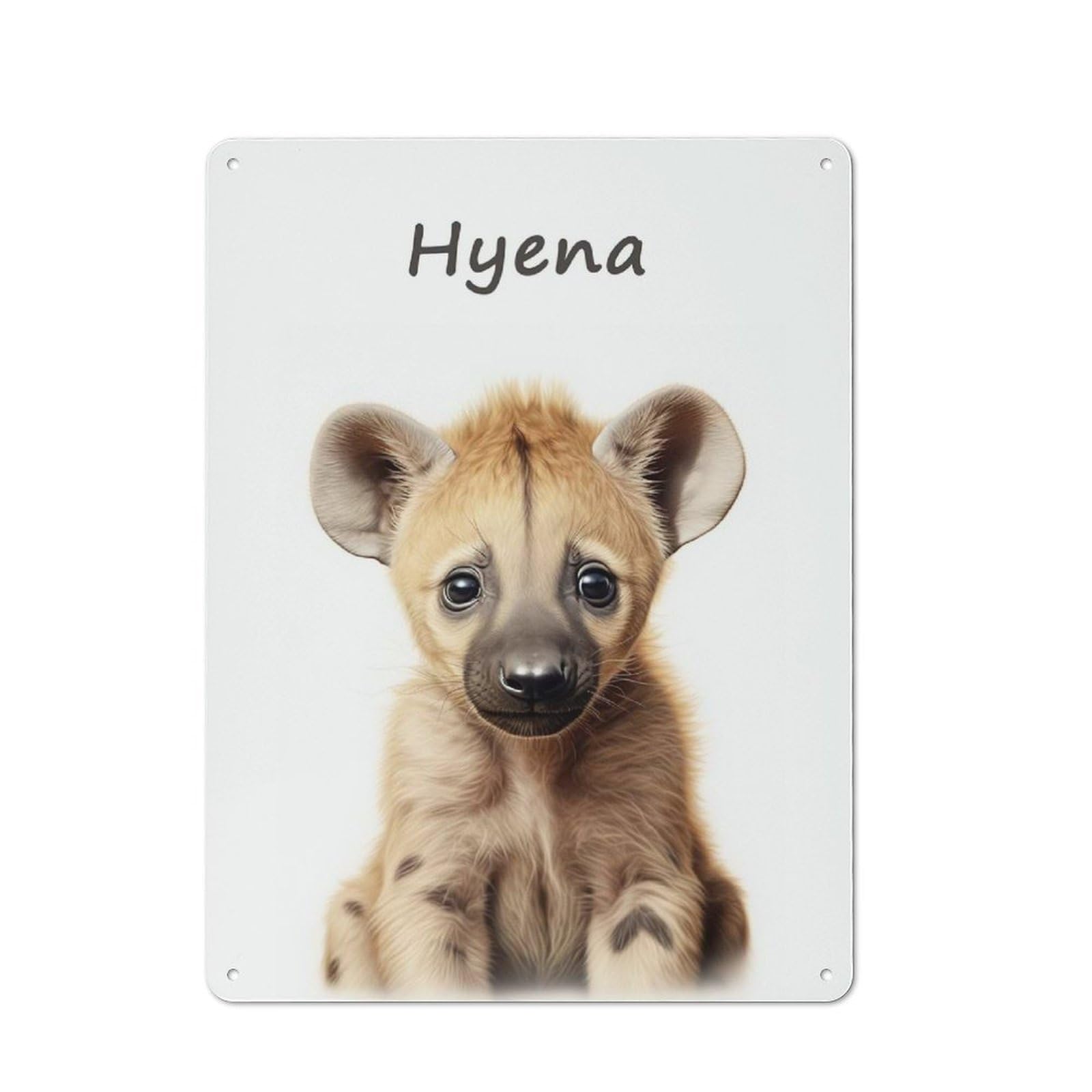 Junmoney Hyena Baby Metal Sign 40X30cm With For Garage Wall, Vintage Decor, Winter Wall Decor For People Furnishing A Garage