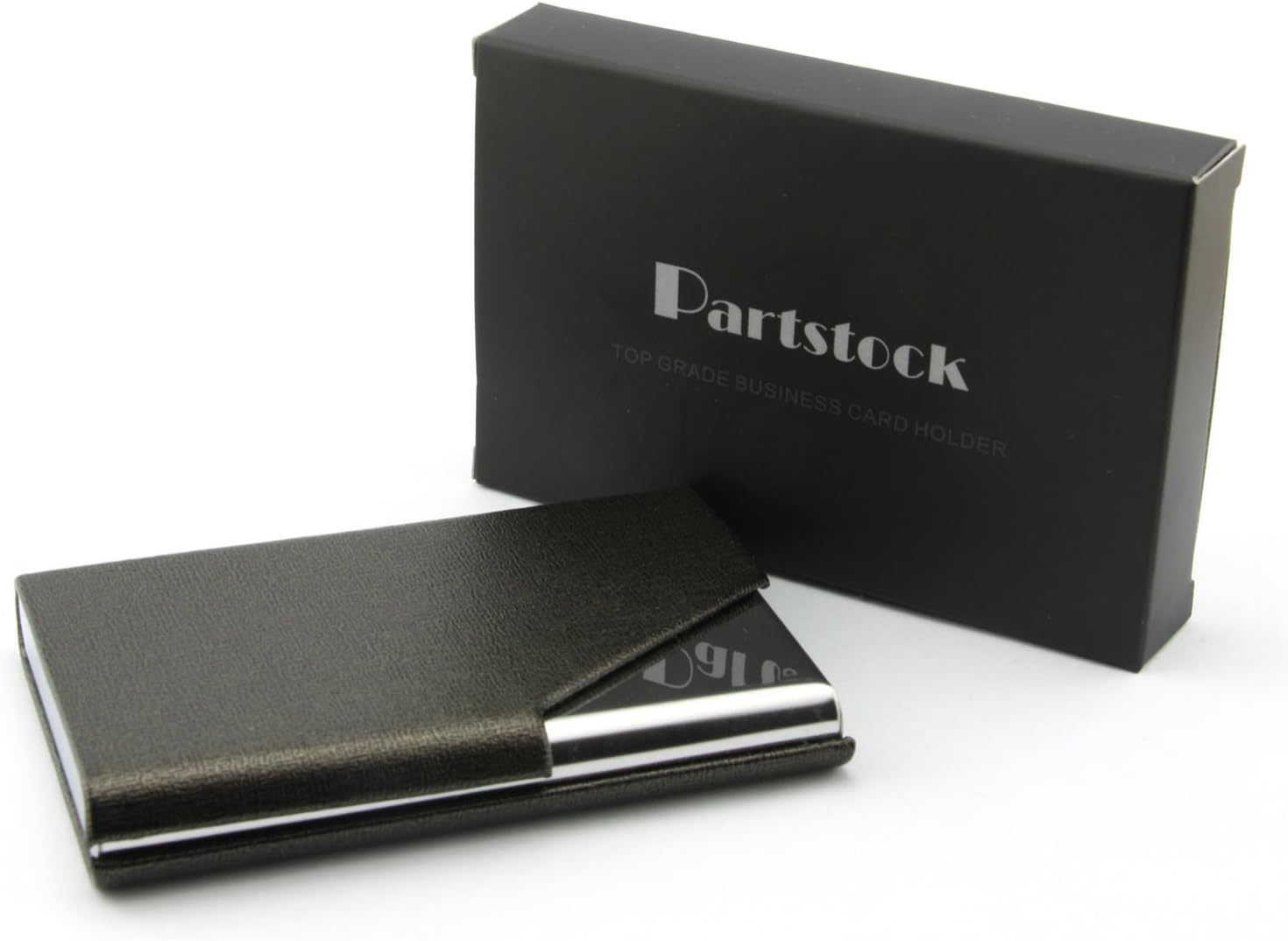 Partstock(TM Business Name Card Holder Luxury PU Leather & Stainless Steel Multi Card Case, Wallet Credit card ID Case/Holder For Men & Women - Keep Your Business Cards Clean, with Magnetic Shut.(B