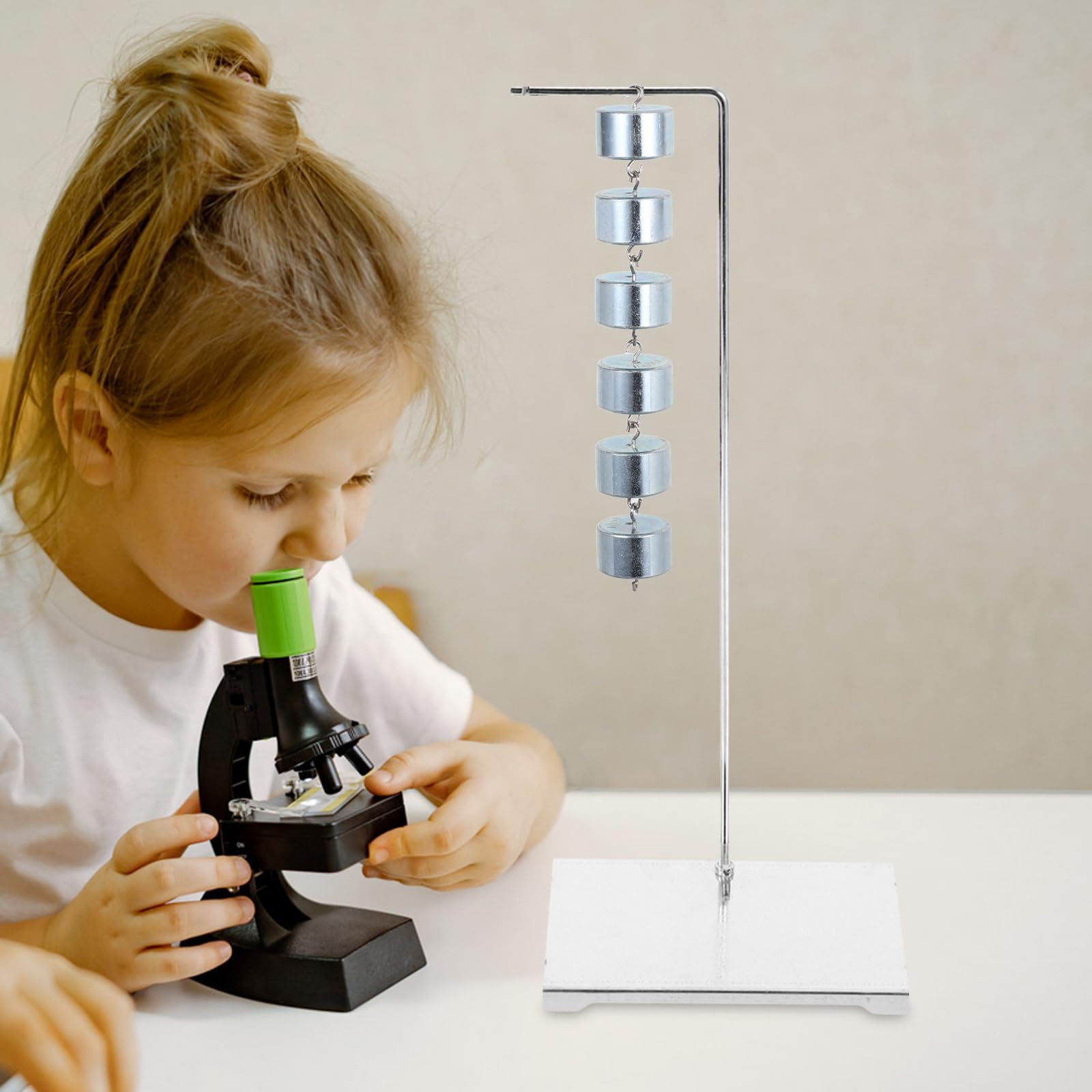 Cabilock Set di Pesi di Calibrazione 100g con Ganci 6 Pezzi in Ferro Argento per Esperimenti Scientifici e Laboratori di Fisica, Materiale Robusto e Regolazione Versatile