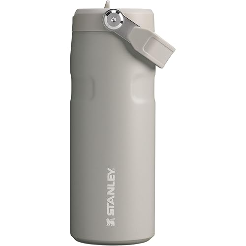 Stanley IceFlow Flip Straw 2.0 Water Bottle 16 OZ | Built-In Straw with Larger Opening | Lightweight & Leak-Resistant | Insulated Stainless Steel | BPA-Free | Ash