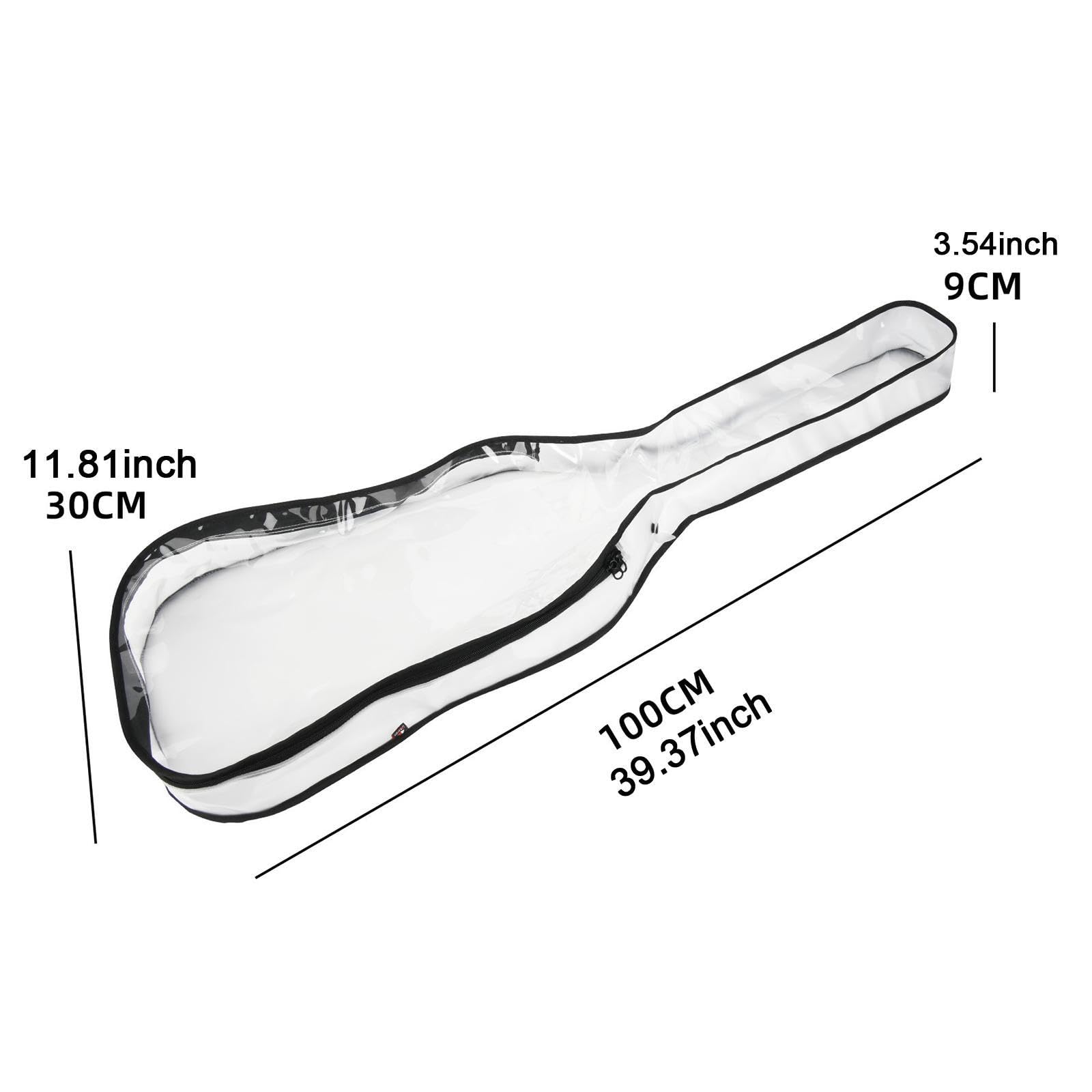 Funda Guitarra 39 Pulgadas Impermeable TPU | material transparente, cierre cremallera, resistente al agua, interior no tejido