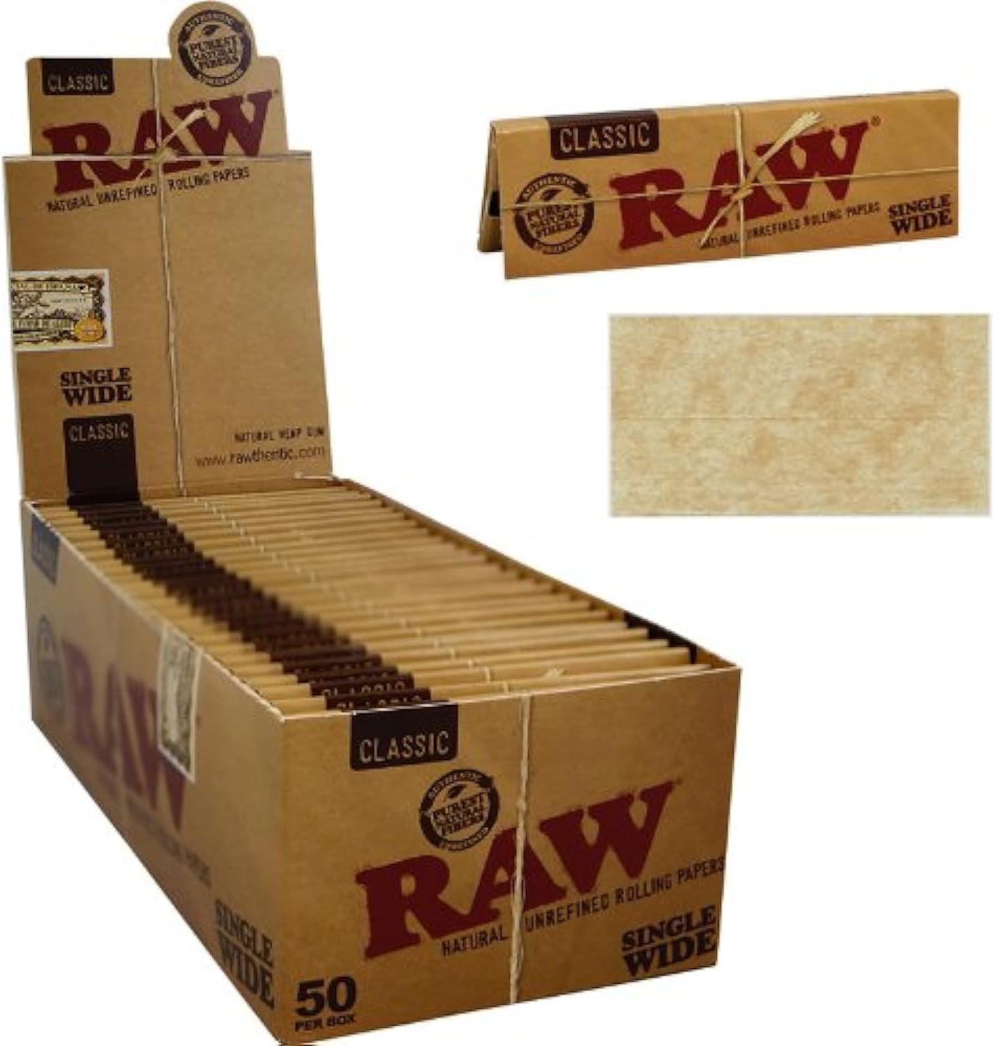 Raw Rolling Paper Classic Single Wide x 50