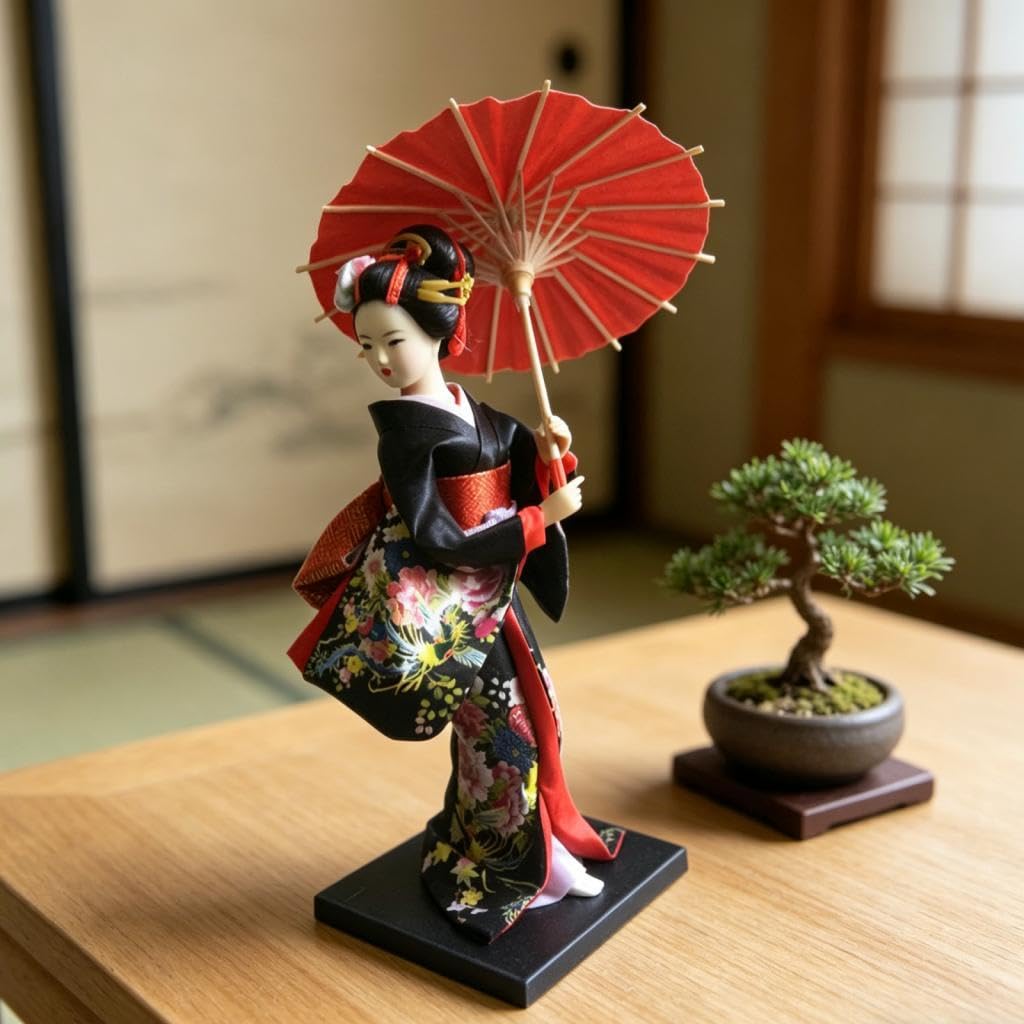 Bambola kimono geisha giapponese 10 pollici statuetta da collezione regalo statua da tavolo