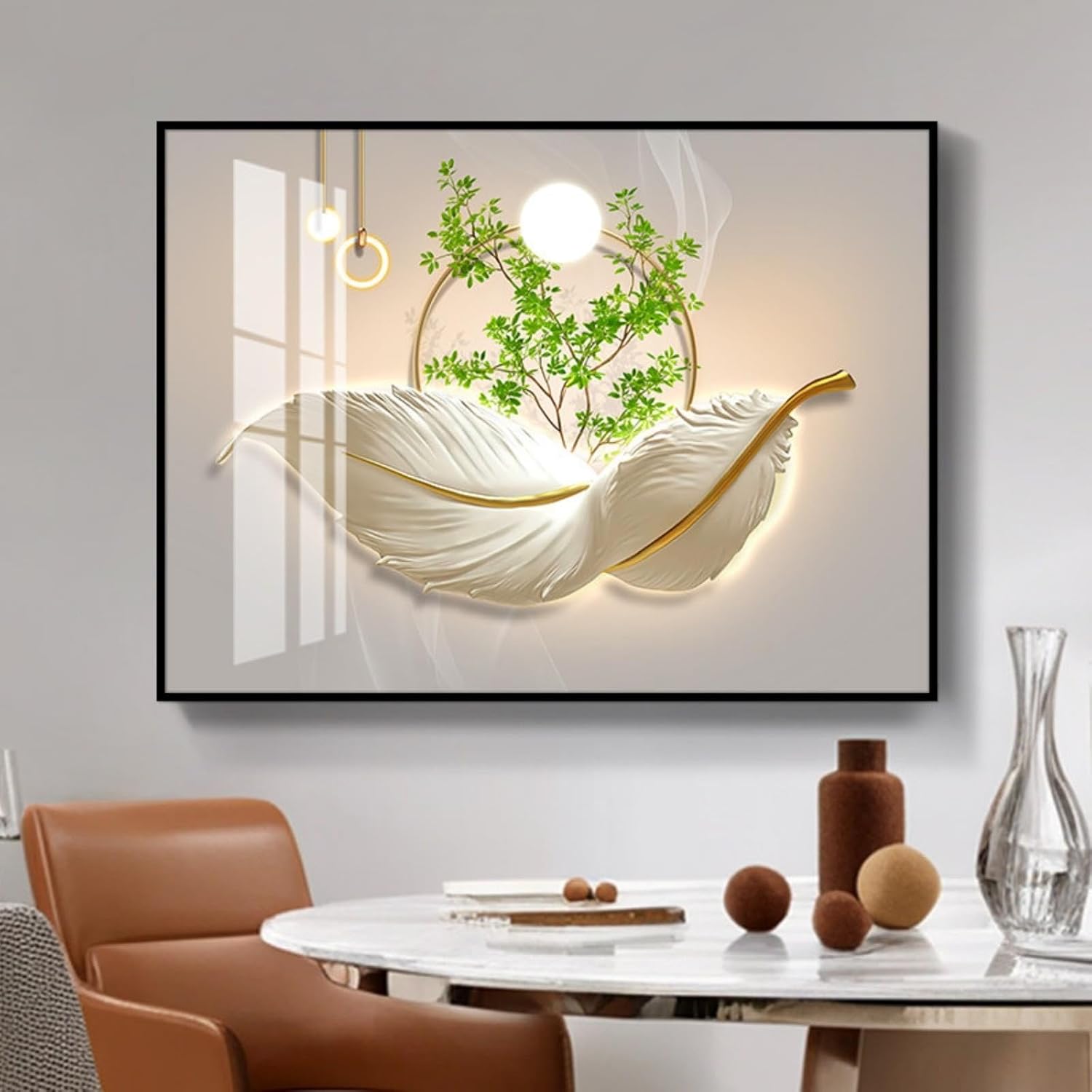 Framed Electric Meter Box Cover Wall Art Magnetic Flip Decor Painting