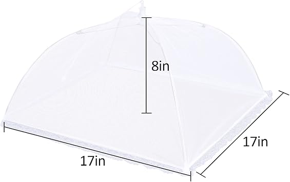4 Pack Mesh Food Covers 17 inch, Large and Tall Food Covers, Pop-Up Mesh Food Covers Tent Umbrella for BBQs, Outdoors, Screen Tents, Parties Picnics, Fruit Cover
