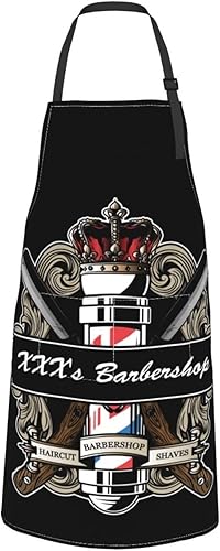 Miniatura 5 de Delantal de barbero personalizado para hombres y mujeres delantal de barbería con texto personalizado con bolsillos delantal ajustable personalizado