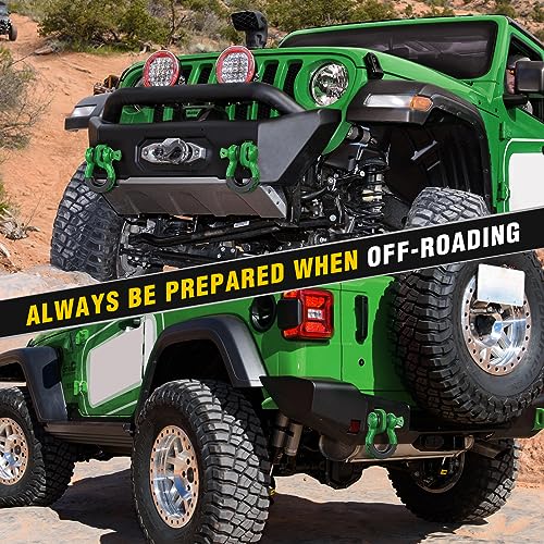 Image of Nilight 2 Pack 3 /4 inch D-Ring Shackle with 7 /8 inch Screw Pin 41,887lbs Break Strength, Heavy Duty Off Road Recovery Shackle with Isolators Washers for Use with Tow Strap, Winch, Off-Road Truck Vehicle