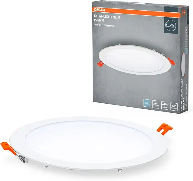 Downlight LED Empotrable OSRAM Slim 225mm, 22W, Blanco Frío 6500K, 2000 Lúmenes